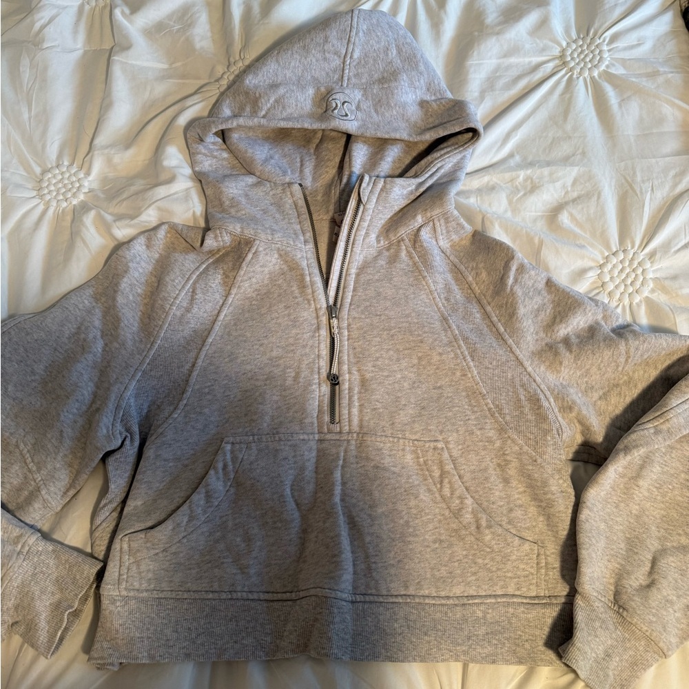 Light Gray Half-Zip Hoodie